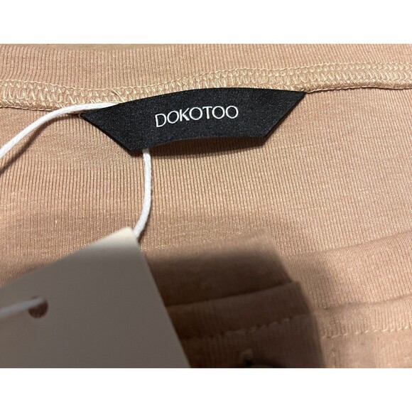 Dokotoo Waffel Knit Two Tone Henley Tunic Top Brown Tan Women's Size Medium NWT - Picture 11 of 15